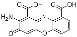 structure of CAS# 606-59-7, Cinnabarinic acid;Cinnabaric acid; 2-Amino-3-oxo-3H-phenoxazine-1,9-dicarboxylic acid