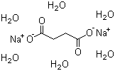 结构式 CAS# 6106-21-4, 丁二酸二钠(六水) ; 琥珀酸二钠(六水合物)