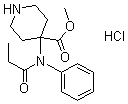 4-[(1-氧代丙基)苯基氨基]-4-哌啶羧酸甲酯单盐酸盐分子结构 (CAS 61085-87-8)