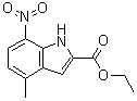 Ethyl 4-methyl-7-nitro-1H-indole-2-carboxylate molecular structure (CAS 61149-52-8)