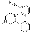structure of CAS# 61337-88-0, 2-(4-Methyl-2-phenylpiperazin-1-yl)pyridine-3-carbonitrile;2-(4-Methyl-2-phenyl-1-piperazinyl)-3-pyridinecarbonitrile; 1-(3-Cyano-2-pyridyl)-4-methyl-2-phenylpiperazine; 2-(4-Methyl-2-phenylpiperazin-1-yl)-3-cyanopyridine