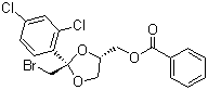 structure of CAS# 61397-56-6, cis-2-(Bromomethyl)-2-(2,4-dichlorophenyl)-1,3-dioxolane-4-ylmethyl benzoate;[(2S,4S)-2-(Bromomethyl)-2-(2,4-dichlorophenyl)-1,3-dioxolan-4-yl]methyl benzoate
