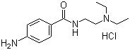 结构式 CAS# 614-39-1, 盐酸普鲁卡因胺; N-[(2-二乙氨基)乙基]-4-氨基苯甲酰胺盐酸盐