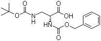 structure of CAS# 62234-36-0, N-Cbz-N'-Boc-D-2,3-diaminopropionic acid;D-N-Cbz-3-N-Boc-Amino-alanine