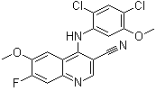 structure of CAS# 622369-46-4, 4-(2,4-Dichloro-5-methoxyanilino)-7-fluoro-6-methoxy-3-quinolinecarbonitrile;4-[(2,4-Dichloro-5-methoxyphenyl)amino]-7-fluoro-6-methoxy-3-quinolinecarbonitrile