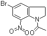 结构式 CAS# 62368-07-4, N-乙酰基-5-溴-7-硝基吲哚啉