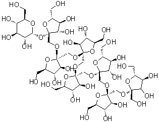 结构式 CAS# 62512-21-4, O-beta-D-呋喃果糖基-(2→1)-O-beta-D-呋喃果糖基-(2→1)-O-beta-D-呋喃果糖基-(2→1)-O-beta-D-呋喃果糖基-(2→1)-O-beta-D-呋喃果糖基-(2→1)-O-beta-D-呋喃果糖基-(2→1)-beta-D-呋喃果糖基 alpha-D-吡喃葡萄糖苷