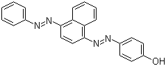 结构式 CAS# 6253-10-7, 分散橙 13; 4-[[4-(苯基偶氮)-1-萘基]偶氮]苯酚
