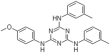 结构式 CAS# 628725-21-3, 2-对甲氧苯胺基-4,6-二间甲苯胺基-1,3,5-三嗪