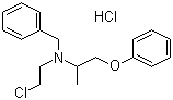 structure of CAS# 63-92-3, Phenoxybenzamine hydrochloride ;2-(N-Benzyl-2-chloroethylamino)-1-phenoxypropane hydrochloride; N-(2-Chloroethyl)-N-(1-methyl-2-phenoxyethyl)benzenemethanamine hydrochloride