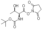 结构式 CAS# 63076-44-8, N-[叔丁氧羰基]-L-苏氨酸 2,5-二氧代-1-吡咯烷基酯