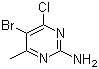 structure of CAS# 6314-12-1, 5-Bromo-4-chloro-6-methyl-2-pyrimidinamine;2-Amino-5-bromo-4-chloro-6-methylpyrimidine; NSC 40200