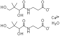 N-(2,4-二羟基-3,3-二甲基-1-氧代丁基)-beta-丙氨酸钙盐单水合物分子结构 (CAS 63409-48-3)