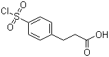 structure of CAS# 63545-54-0, 4-(Chlorosulfonyl)benzenepropanoic acid;p-(Chlorosulfonyl)hydrocinnamic acid ; 3-[4-(Chlorosulfonyl)phenyl]propanoic acid; 3-[4-(Chlorosulfonyl)phenyl]propionic acid