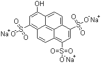 结构式 CAS# 6358-69-6, 溶剂绿 7; 8-羟基芘-1,3,6-三磺酸三钠盐