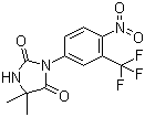 structure of CAS# 63612-50-0, Nilutamide;5,5-Dimethyl-3-[4-nitro-3-(trifluoromethyl)phenyl]-2,4-imidazolidinedione; Anandron
