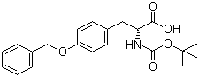 structure of CAS# 63769-58-4, Boc-O-benzyl-D-tyrosine;Boc-D-Tyr(Bzl)-OH; (R)-3-(4-Benzyloxyphenyl)-2-tert-butoxycarbonylaminopropionic acid