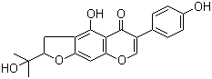 structure of CAS# 63807-85-2, Erythrinin C;2,3-Dihydro-4-hydroxy-2-(1-hydroxy-1-methylethyl)-6-(4-hydroxyphenyl)-5H-furo[3,2-g][1]benzopyran-5-one