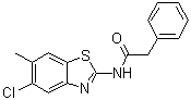 structure of CAS# 639052-78-1, N-(5-Chloro-6-methyl-2-benzothiazolyl)benzeneacetamide;LH 846