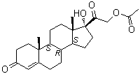 17-羟基-21-乙酰氧基孕酮分子结构 (CAS 640-87-9)