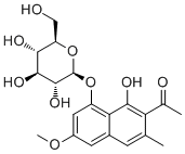 结构式 CAS# 64032-49-1, 芦荟大黄素 8-葡萄糖甙
