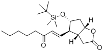 (3aR,4R,5R,6aS)-5-[[(1,1-dimethylethyl)dimethylsilyl]oxy]hexahydro-4-[(1E)-3-oxo-1-octen-1-yl]-2H-Cyclopenta[b]furan-2-one molecular structure (CAS 64072-25-9)