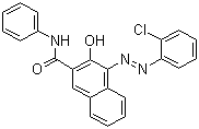 结构式 CAS# 6410-26-0, 颜料红 21; 耐晒大红 2R; 4-[(2-氯苯基)偶氮]-3-羟基-N-苯基-2-萘甲酰胺