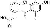 structure of CAS# 64118-84-9, 4'-Hydroxydiclofenac;2-((2,6-Dichloro-4-hydroxyphenyl)amino)benzeneacetic acid