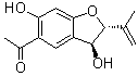 1-[(2R,3S)-2,3-Dihydro-3,6-dihydroxy-2-(1-methylethenyl)-5-benzofuranyl]ethanone molecular structure (CAS 64185-57-5)