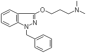 结构式 CAS# 642-72-8, 苄达明; 1-苄基-3-[3-(二甲基氨基)丙氧基]-1H-吲唑