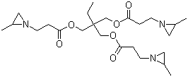 structure of CAS# 64265-57-2, Trimethylolpropane tris(2-methyl-1-aziridinepropionate);2-Methyl-1-aziridinepropanoic acid 2-ethyl-2-[[3-(2-methyl-1-aziridinyl)-1-oxopropoxy]methyl]-1,3-propanediyl ester