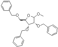 Methyl 2,3,5-tri-O-benzyl-D-ribofuranoside molecular structure (CAS 64363-77-5)