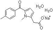 structure of CAS# 64490-92-2, Sodium tolmetin dihydrate;1-Methyl-5-(p-toluoyl)pyrrole-2-acetic acid sodium salt dihydrate