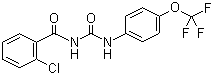 结构式 CAS# 64628-44-0, 杀虫脲; 氟幼灵; 1-(2-氯苯甲酰基)-3-(4-三氟甲氧基苯基)脲