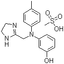 结构式 CAS# 65-28-1, 甲磺酸酚妥拉明; 2-[N-(间羟基)-对甲苯胺甲基]-2-咪唑啉甲磺酸盐
