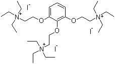 structure of CAS# 65-29-2, Gallamine triethiodide;2-[2,6-Bis(2-triethylazaniumylethoxy)phenoxy]ethyl-triethylazanium triiodide