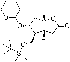 structure of CAS# 65025-95-8, (3aR,4S,5R,6aS)-4-[[[(1,1-Dimethylethyl)dimethylsilyl]oxy]methyl]hexahydro-5-[(tetrahydro-2H-pyran-2-yl)oxy]-2H-cyclopenta[b]furan-2-one