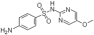 结构式 CAS# 651-06-9, 磺胺对甲氧嘧啶; 2-(对氨基苯磺酰氨基)-5-甲氧基嘧啶