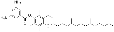3,5-Diaminobenzoic acid 3,4-dihydro-2,5,7,8-tetramethyl-2-(4,8,12-trimethyltridecyl)-2H-1-benzopyran-6-yl ester molecular structure (CAS 652140-14-2)