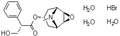 Scopolamine hydrobromide trihydrate molecular structure (CAS 6533-68-2)