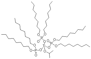 异丙基三(二辛基磷酸酰氧基)钛酸酯分子结构 (CAS 65345-34-8)