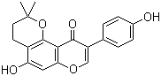 结构式 CAS# 65388-03-6, alpha-Isowighteone; 3,4-二氢-5-羟基-9-(4-羟基苯基)-2,2-二甲基-2H,10H-苯并[1,2-b:3,4-b']二吡喃-10-酮