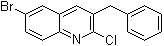 6-Bromo-2-chloro-3-(phenylmethyl)quinoline molecular structure (CAS 654655-68-2)