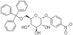 对硝基苯基 6-O-三苯甲基-alpha-D-吡喃葡萄糖苷分子结构 (CAS 655246-35-8)