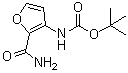 structure of CAS# 655255-07-5, tert-Butyl (2-carbamoylfuran-3-yl)carbamate;tert-Butyl [2-(aminocarbonyl)-3-furyl]carbamate