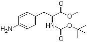 结构式 CAS# 65615-90-9, (2S)-3-(4-氨基苯基)-2-[(叔丁氧基羰基)氨基]丙酸甲酯