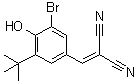 2-[[3-Bromo-5-(1,1-dimethylethyl)-4-hydroxyphenyl]methylene]propanedinitrile molecular structure (CAS 65678-07-1)