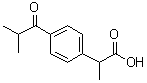 alpha-Methyl-4-(2-methyl-1-oxopropyl)benzeneacetic acid molecular structure (CAS 65813-55-0)