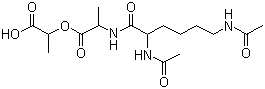 structure of CAS# 65882-12-4, N,N'-Diacetyl-lysinyl-D-alanyl-D-lactic acid;N,N'-Diacetyl-Lys-D-Ala-D-lactic acid