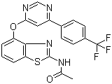 N-[4-[[6-[4-(Trifluoromethyl)phenyl]-4-pyrimidinyl]oxy]-2-benzothiazolyl]acetamide molecular structure (CAS 659730-32-2)